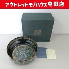 庫山窯 前畑陶器 璃宮 菓子鉢 大鉢 和食器 花柄 金彩 金絵付...