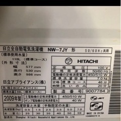 HITACHI 洗濯機　白い約束の画像