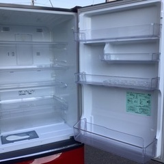 中古　三菱冷蔵庫　370L   レッドの画像