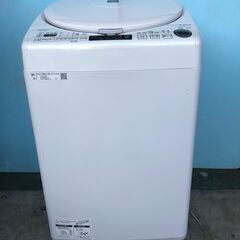 売約済み)高年式【2021年製】 シャープ SHARP ES-TX8E-W 縦型洗濯乾燥