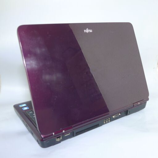 大容量HDD-750G WiFi有 あずき色 紫 ノートパソコン 15.6型 富士通 AH550/5A 中古動作良品 Core i5 