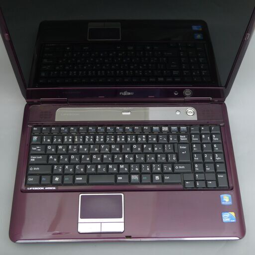 大容量HDD-750G WiFi有 あずき色 紫 ノートパソコン 15.6型 富士通 AH550/5A 中古動作良品 Core i5 