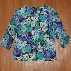 シフォンポタニカルプリントブラウスアンサンブルの画像