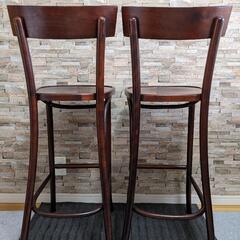 ② FMG社　ポーランド製　カウンターチェア　木製ハイチェア FMG社 ポーランド製 カウンターチェア 2脚 ハイチェア