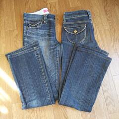 昔のユニクロ ジーンズ ２本 58.5cm & 61cmの画像