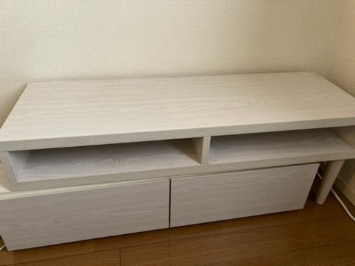 木製TV台　テレビ台　木目調　オフホワイト　美品