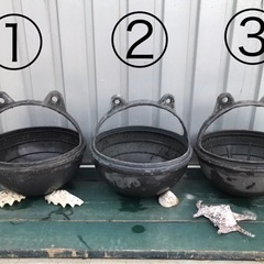 35cm浮き玉　植木鉢・金魚鉢　台座付