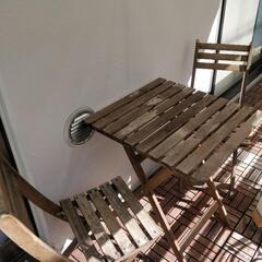 IKEA ベランダ用テーブル&イス2脚
