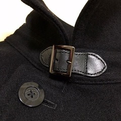 COMME CA MEN コムサメン スタンドカラーコート 黒 ベルト 紳士 Sの画像