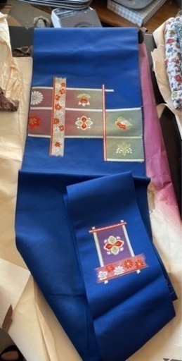 名古屋帯　　青
