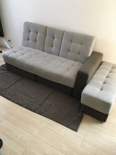 【お譲り先決定しています】ソファーベッド オットマン付き