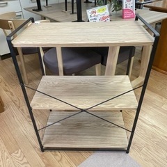 【リサイクルショップ八光　田上店】木目調　3段ラックの画像