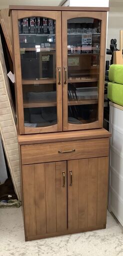 食器棚 ハイタイプ 木目ブラウン【ユーズドユーズ名古屋天白店】 J1615