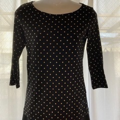 UNIQLO×イネス ド ラ フレサンジュ　黒白ドットの七分袖ト...