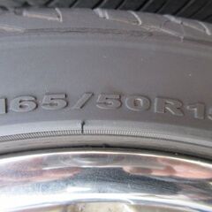 商談成立!165/50R15 4本中古品 「おまけ」でメッキホイール付き！の画像
