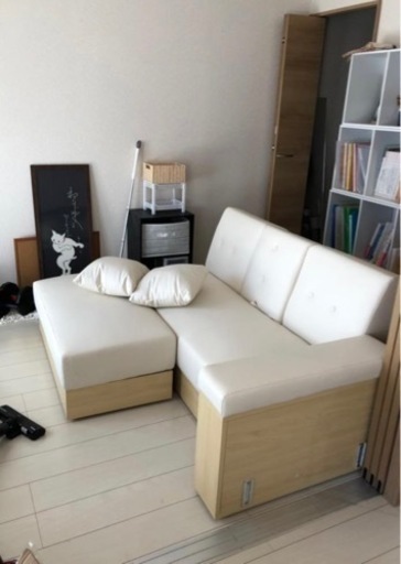 『引渡予定者決定』モダンデコの収納たっぷりソファー