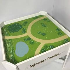 KG3/91　廃版品 貴重 シルバニア ファミリー プレイテーブル 木製 エポック社 台 机 テーブル 玩具 おもちゃ ドールハウス 中古の画像