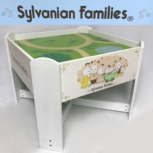 KG3/91　廃版品 貴重 シルバニア ファミリー プレイテーブル 木製 エポック社 台 机 テーブル 玩具 おもちゃ ドールハウス 中古