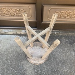 昭和レトロ、木製丸椅子の画像