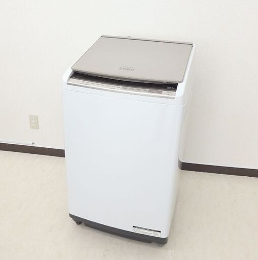 千歳市/恵庭市 日立 ビートウォッシュ 縦型 洗濯乾燥機 洗濯10kg 乾燥5.5kg BW-DV100E 2019年製 シャンパンカラー ナイアガラビート洗浄
