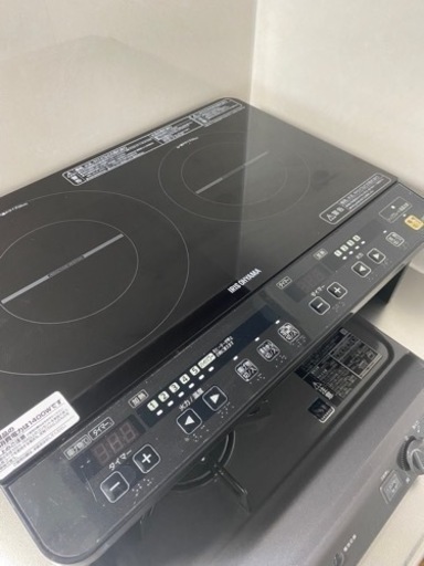 アイリスオーヤマ２口IHコンロ　スタンド付