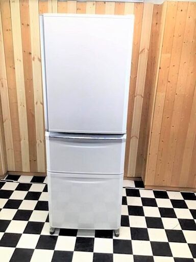 三菱　冷蔵庫　335L　2012年製　MR-C34W-W　キッチン　料理　3ドア　