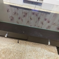 引き出し付きガラステーブル