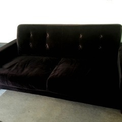 【引取限定】3人掛けソファ　ブラック　の画像