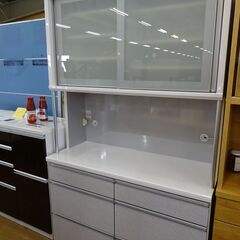 松田家具　2枚スライド扉キッチンボード　ポルカダブルレンジ【愛品倶楽部柏店】の画像