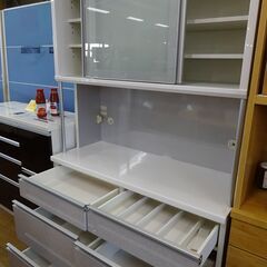 松田家具　2枚スライド扉キッチンボード　ポルカダブルレンジ【愛品倶楽部柏店】の画像
