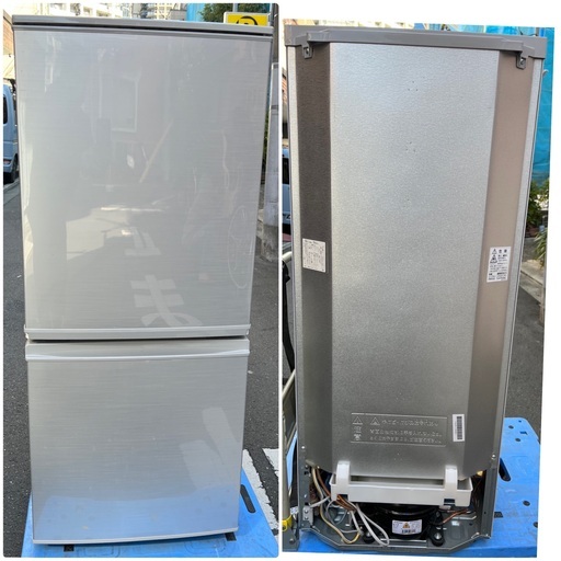 ￥13200(税込) SHARP  シャープ　冷凍冷蔵庫　SJ−D14E−W  2017年製　(3ー03)