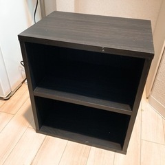 山善 テレビ台 2段ボックス ダークブラウンの画像