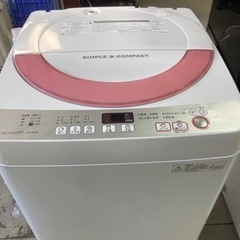 SHARP 6.0kg 全自動洗濯機 ES-GE60R-P 2016年製