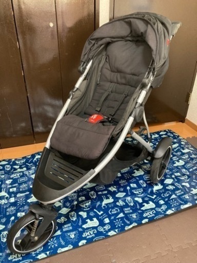 phil&teds2人乗りベビーカー　レインカバー付き