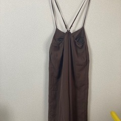 GU ブラウンサロペットパンツの画像