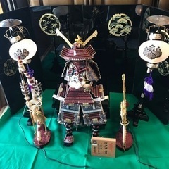 【お取引先決定】五月人形　平飾りセット　江戸甲冑　龍玉作　屏風　...