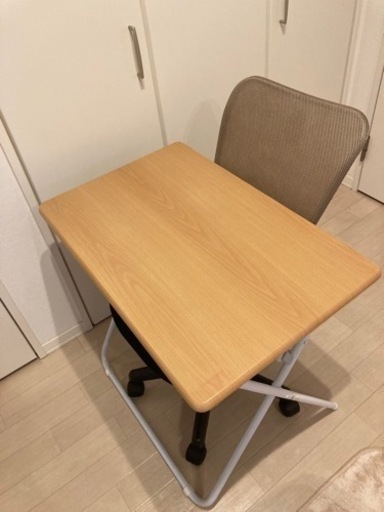 折りたたみテーブル　デスクチェア　セット