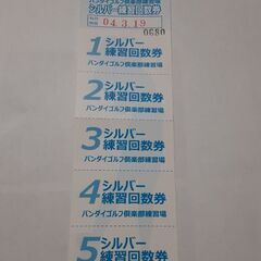 ゴルフ打ちっぱなし２時間回数券(シルバー、レディース)