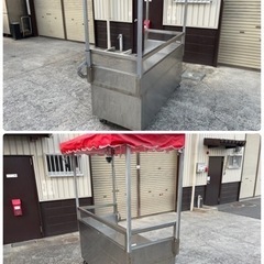 屋台　露店　移動販売　たこ焼き　焼きそば　鉄板焼き　キャスター付き　ステンレス　２０１８年製　W１５７０ｘD７００ｘＨ１９３０ｍｍ　