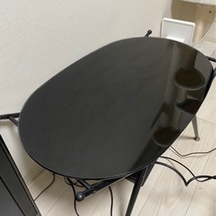 デスク　机　ブラック　ガラスの画像