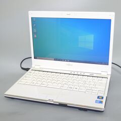  大容量HDD-750GB Wi-Fi有 日本製 白色 ノートパソコン 13.3型 富士通 SH54/C 中古良品 Core i3 4GB DVDマルチ 無線 Windows10 Office 