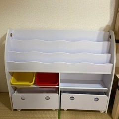 美品　おもちゃ棚　絵本棚　見せるおもちゃ収納　pieni　ワイドタイプ