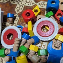 あげます　baufix西ドイツ子供用木製組み立てパズルの画像