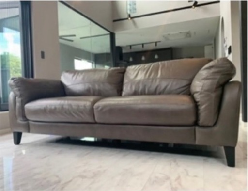 ダルトン  dulton ソファ　 カウハイド　LEATHER SOFA 3 SEATER MOSS GREEN