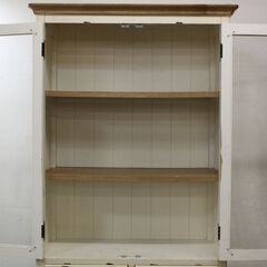 キャビネット アンティーク フレンチカントリー調 ナチュラル ホワイト 幅90cm 東谷 AZUMAYA  中古家具 店頭引取歓迎 R5323)の画像