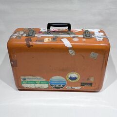昭和レトロ トランクケース ハードケース オレンジ 幅53×奥行18×高さ34cm ヴィンテージ ビンテージ アタッシュケース！Bの画像