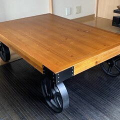 東谷 ローテーブル 天然木 ミッドセンチュリー 車輪付 トロリー