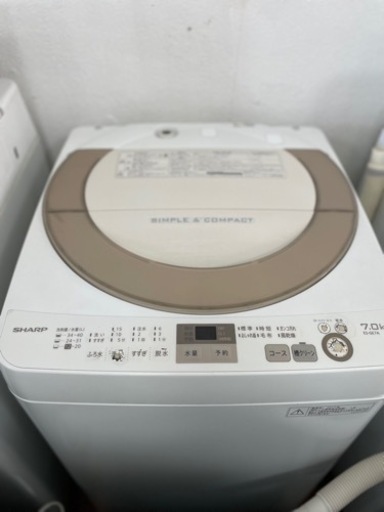 送料・設置込み　洗濯機　7kg SHARP 2017年