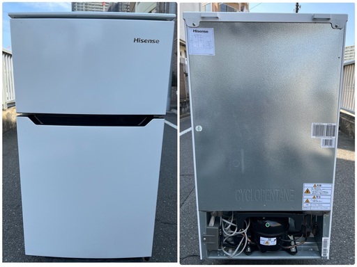 値下げしました！ お買得品!!  ￥5500(税込) ハイセンス　Hisense 2ドア 冷凍冷蔵庫 HR−B95A 2018年製　(3ー01)