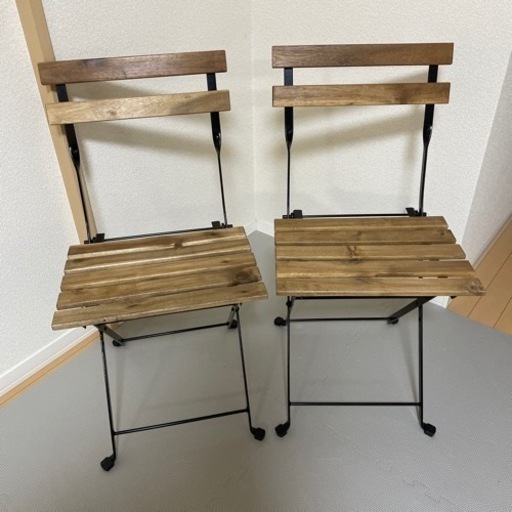 【IKEA】折り畳みイス　２脚セット